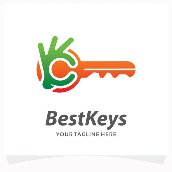 Best Keys Logo Design Template White Background — Stock Vector