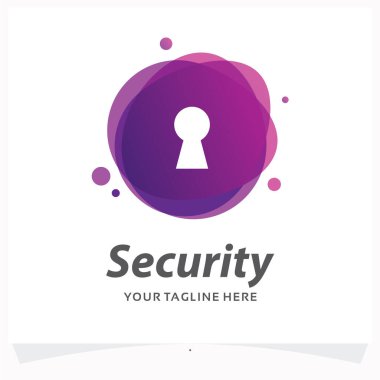 Beyaz Arkaplan ile Güvenlik Logosu Tasarım Şablonu