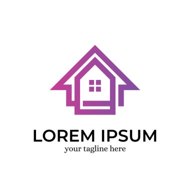 Emlak Logosu Tasarım Şablonu İlhamı - Vektör İllüstrasyonu