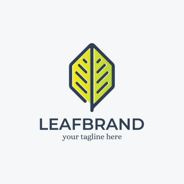 Yaprak Markası Logosu Şablon İlhamı - Vektör İllüstrasyonu