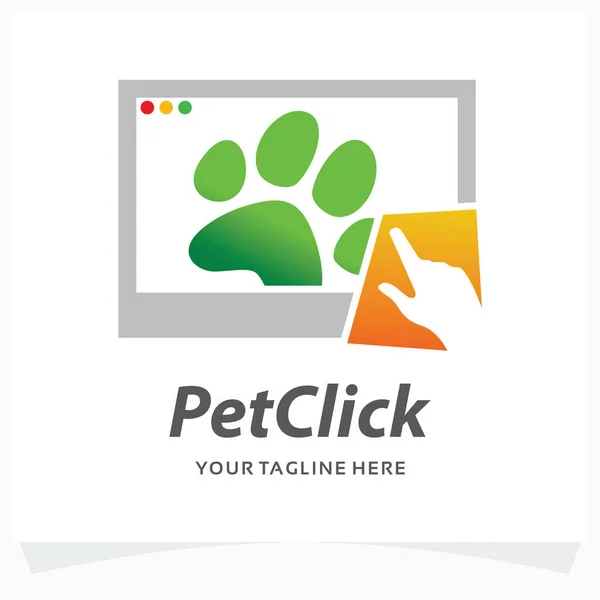 Plantilla Diseño Logotipo Clic Para Mascotas Con Fondo Blanco — Archivo Imágenes Vectoriales