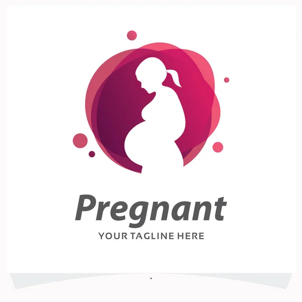 Plantilla Diseño Logotipo Embarazada Mujer Con Fondo Blanco — Archivo Imágenes Vectoriales