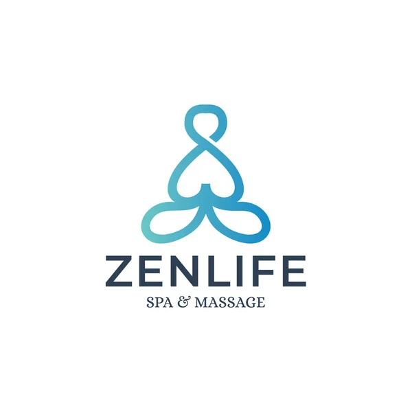 Zen Life Yoga Logo Design Szablon Inspiracja Wektor Ilustracja — Wektor stockowy