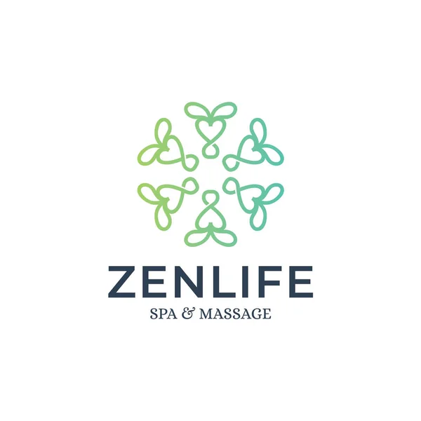 Zen Life Yoga Logo Design Template Inspiration Vektorové Ilustrace — Stockový vektor