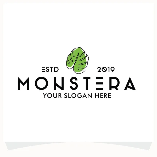 Beyaz arkaplanlı Tropikal Canavar Logosu Şablonu Tasarladı