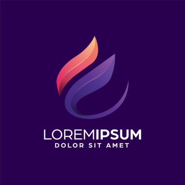 F Harfi Soyut Logo Tasarım Şablonu koyu arkaplan