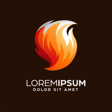 Fox Tail Logo Tasarım Şablonu koyu arkaplan