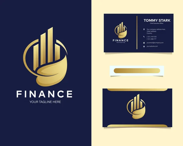 Premium Luxus Finanz Logo Mit Schreibwaren Visitenkartenvariante — Stockvektor