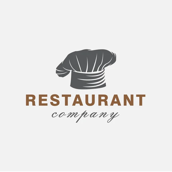 Chef Sombrero Restaurante Logo Plantilla Diseño Con Fondo Blanco — Vector de stock