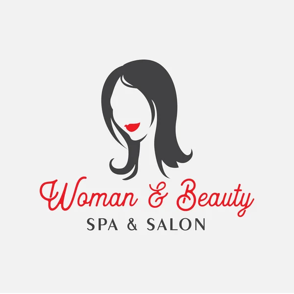 Kobieta Piękno Spa Salon Logo Design Szablon Białym Tle — Wektor stockowy