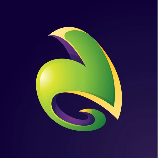 Gradiente Verde Astratto Logo Design Template Con Sfondo Scuro Illustrazioni Stock Royalty Free