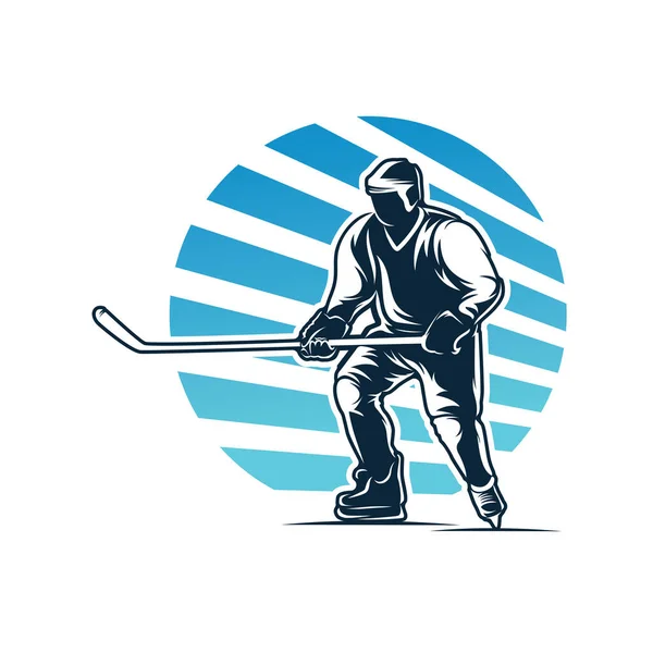 Hockey Sport Logo Vinter Sport Logo Design Mall Med Vit — Stock vektor