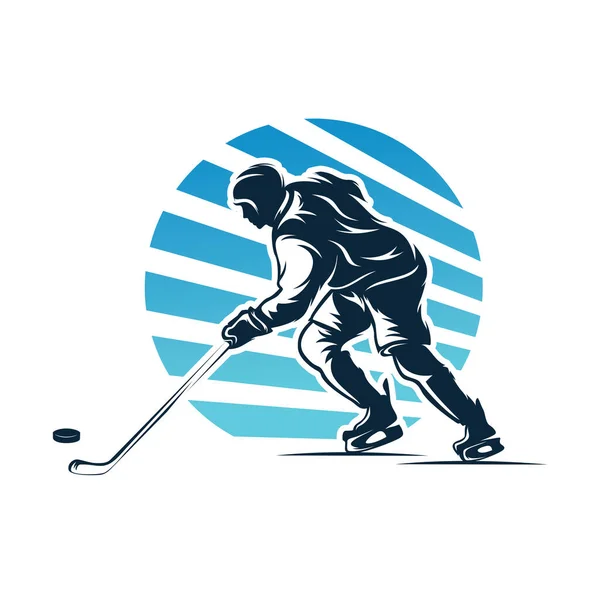 Hockey Sport Logo Vinter Sport Logo Design Mall Med Vit — Stock vektor