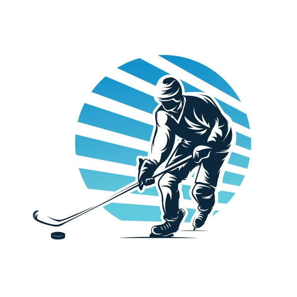 Hockey Sport Logo Winter Sport Logo Design Template White Background — Stock Vector