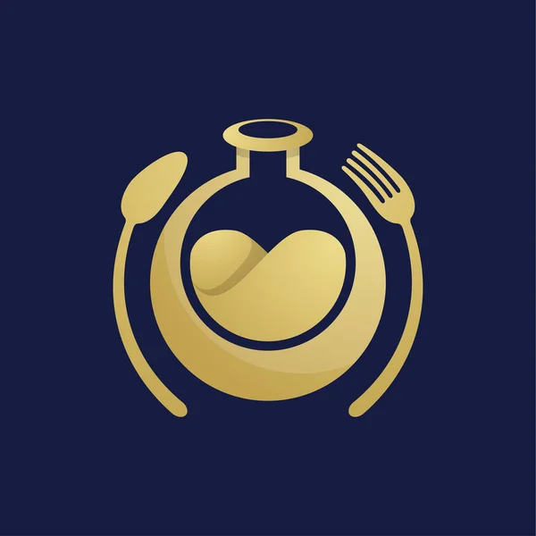 Luxus Restaurant Labs Logo Design Template Mit Dunklem Hintergrund — Stockvektor