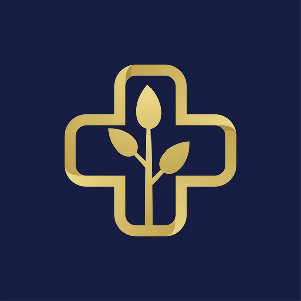 Розкішна Природа Здоров Логотип Дизайн Шаблон Темним Тлом — стоковий вектор