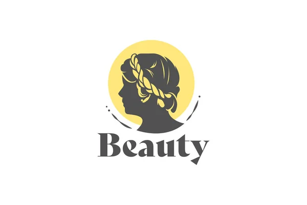 Beauty Woman Logo Design Šablona Bílým Pozadím — Stockový vektor