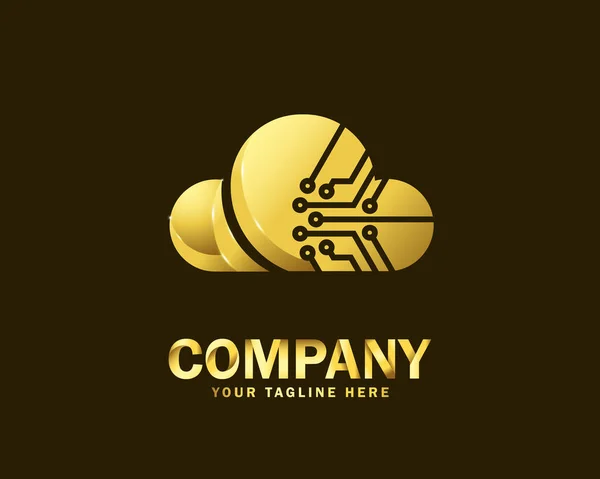 Modello Design Logo Scudo Protezione Oro Lusso Con Sfondo Scuro — Vettoriale Stock