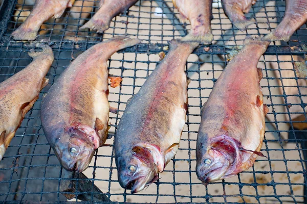 Dry Smoked Spiced Salmon Traditional Market Ready Eat — Stock Photo, Image