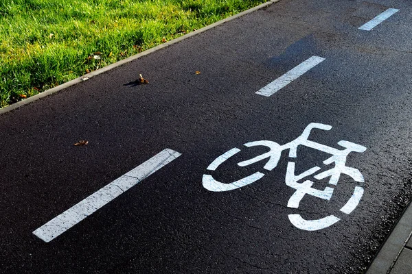 Transporte Sostenible Señal Tráfico Bicicletas Bicicleta Carretera — Foto de Stock