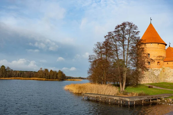 Castelo Medieval Trakai Vilnius Lituânia Europa Oriental Localizado Entre Belos — Fotografia de Stock