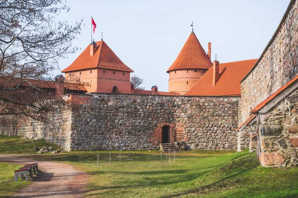 Castelo Medieval Trakai Vilnius Lituânia Europa Oriental Localizado Entre Belos — Fotografia de Stock