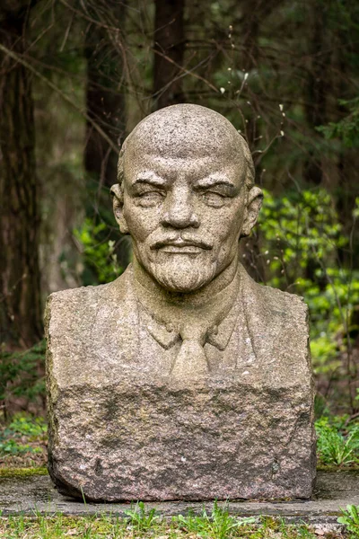 Druskininkai Lithuania May 2021 Lenin Marble Sculpture Bust Russian Revolutionary — Stock Photo, Image