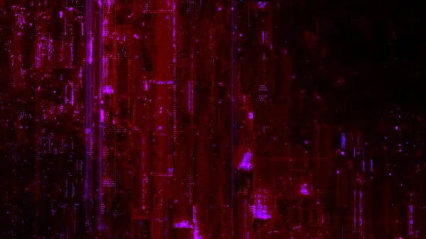 Hipnótico Abstracto Púrpura Código Digital Cyber Glitch Fondo Ilustración Psicodélico — Foto de Stock