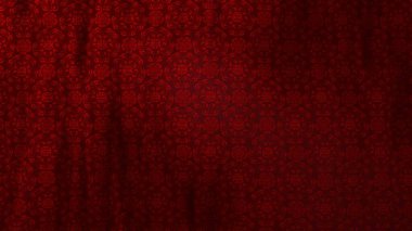 Kumaşın üzerinde kırmızı renkte geleneksel Asya çifte mutluluk deseni. Çin Yeni Yılı ve şenlik geçmişleri için 3 boyutlu tasvir. Kopya alanı ile lüks tam çerçeve ipek dokusu.