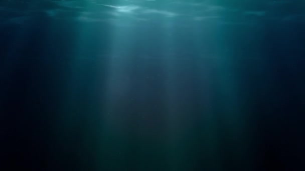 Sun Light Beams Shining Deep Clear Blue Water Surface Creating — Stock Video