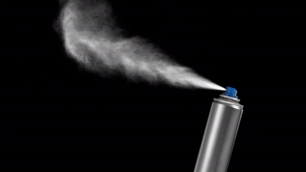 Animation Smoke Spray Bottle Dark Background — Stock Video