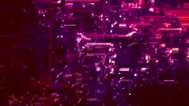 Фіолетово Жовті Петлі Абстрактний Психоделічний Цифровий Код Кіберпростору Концептуальний Банерний — стокове відео