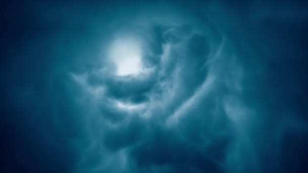 Göksel Rüya Gibi Soyut Mavi Bulut Tüneli Sonsuz Sihirli Nebula — Stok video