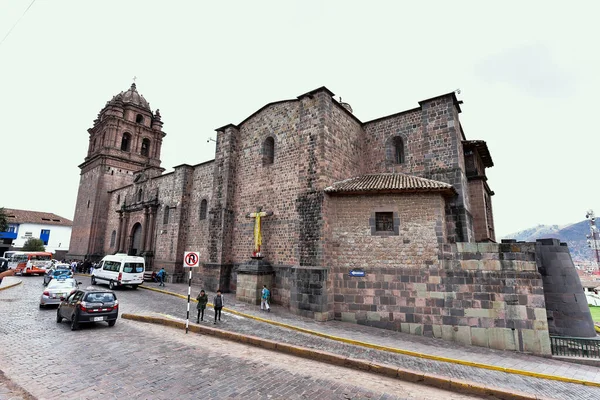 Den Katolska Katedralen Cusco Byggdes Mitten Talet Och Stenblock Från — Stockfoto