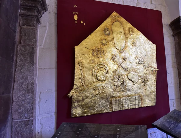Gold Tablet Coricancha Temple Contains Information Illustrates Solar System — Stock Photo, Image
