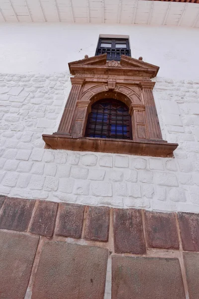 Qorikancha Inca Chrám Slunce Pohled Zvenčí Byl Věnován Důležitým Inca — Stock fotografie