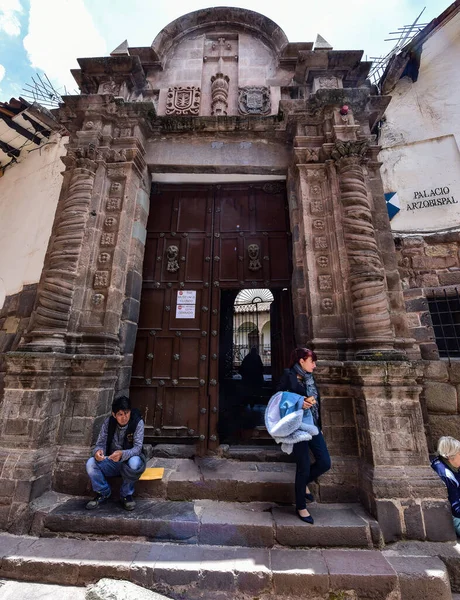 Başpiskoposun Sarayı Peru Nun Cusco Şehrinde Bulunan Bir Koloni Evidir — Stok fotoğraf