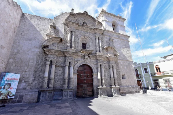 Chiesa Compana Arequipa Costruito Dai Gesuiti Monumento Architettura Religiosa Del — Foto Stock