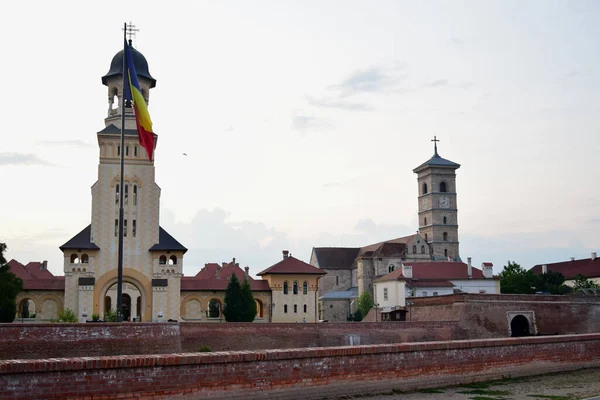 Vista Catedral Coronación Alba Iulia Campanario Dedicado Santísima Trinidad Fue — Foto de Stock