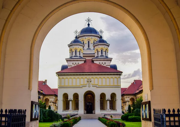 View Coronation Cathedral Alba Iulia Dedicated Holy Trinity Built Support — Stock Photo, Image