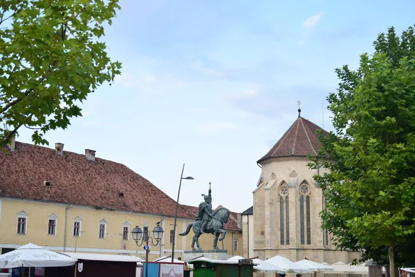 Alba Carolina Fortress Конная Статуя Михаила Храброго Alba Carolina Fortress — стоковое фото