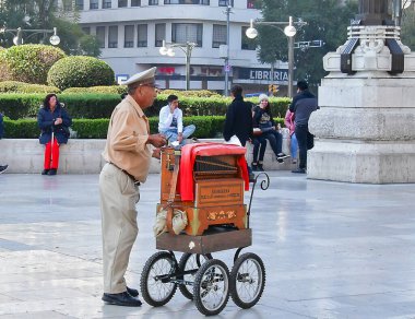 Mexico City 'nin manzarası... Meksika matarası. Mexico City, Meksika 'nın en büyük ve başkenti ve Kuzey Amerika' nın en kalabalık şehridir. Mexico City dünyanın en önemli kültürel ve finansal merkezlerinden biridir..