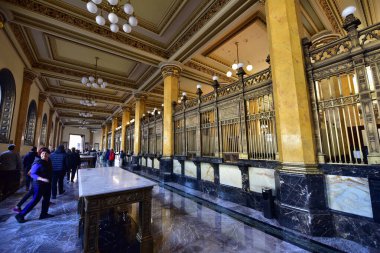 İçerideki Mexico City-Palacio Posta Manzarası. Mexico City, Meksika 'nın en büyük ve başkenti ve Kuzey Amerika' nın en kalabalık şehridir. Mexico City dünyanın en önemli kültürel ve finansal merkezlerinden biridir..