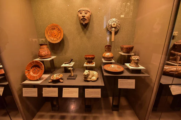 Národní Muzeum Antropologie Mexiko Město Keramika Sochy Kamenné Sochy Národní — Stock fotografie