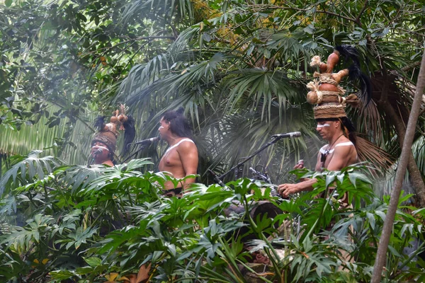 Xcaret Park Riviera Maya Mexico Maya Dansers Zomer Theater Een — Stockfoto