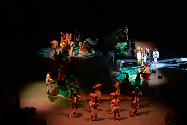 Het Theater Het Xcaret Amusement History Park Unieke Show Mexico — Stockfoto