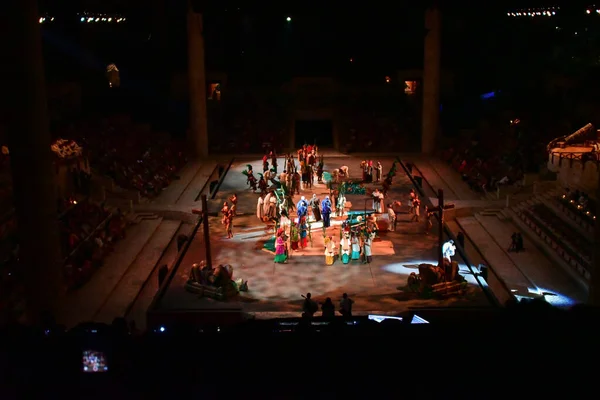 Xcaret Eğlence Tarih Parkı Ndaki Tiyatro Mexico Spectacular Adlı Eşsiz — Stok fotoğraf