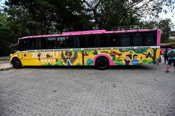 Xcaret Park Riviera Maya México Bus Parque Temático Complejo Turístico —  Fotos de Stock