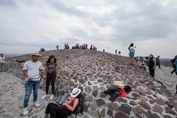 Teotihuacn Pohled Pyramidy Slunce Překladu Místo Kde Člověk Stává Bohem — Stock fotografie