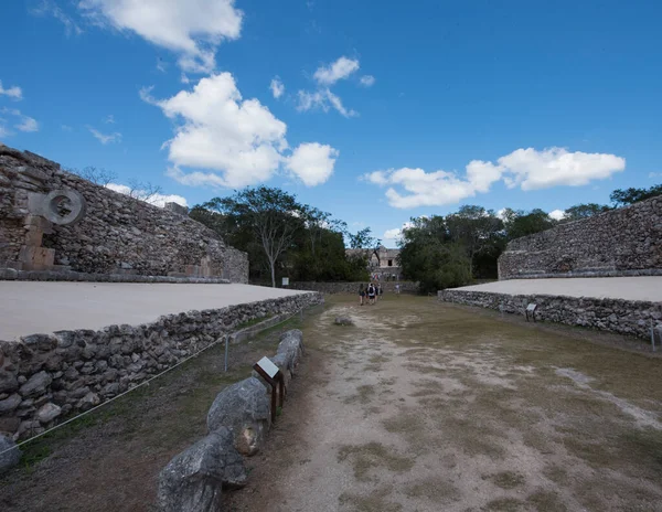 Sportpálya Uxmal Régészeti Komplexumban Itt Játsszák Híres Pok Pok Maja — Stock Fotó